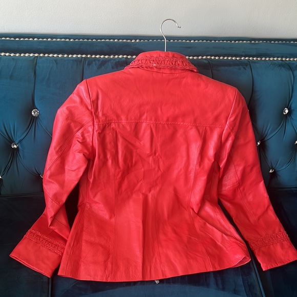Guillaume Red Leather Jacket - Picture 2 of 3